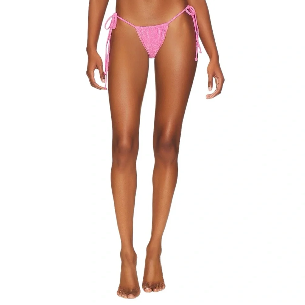New‎ Good American Sparkle Tiny Ties Bottom in Knockout Pink Size 6